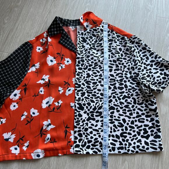Collusion Flawed Blouse Womens US Size 4 Floral Mixed Pattern FLAWS - Picture 5 of 16
